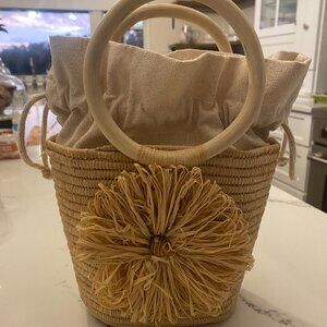 Poolside Bucket Bag-Natural